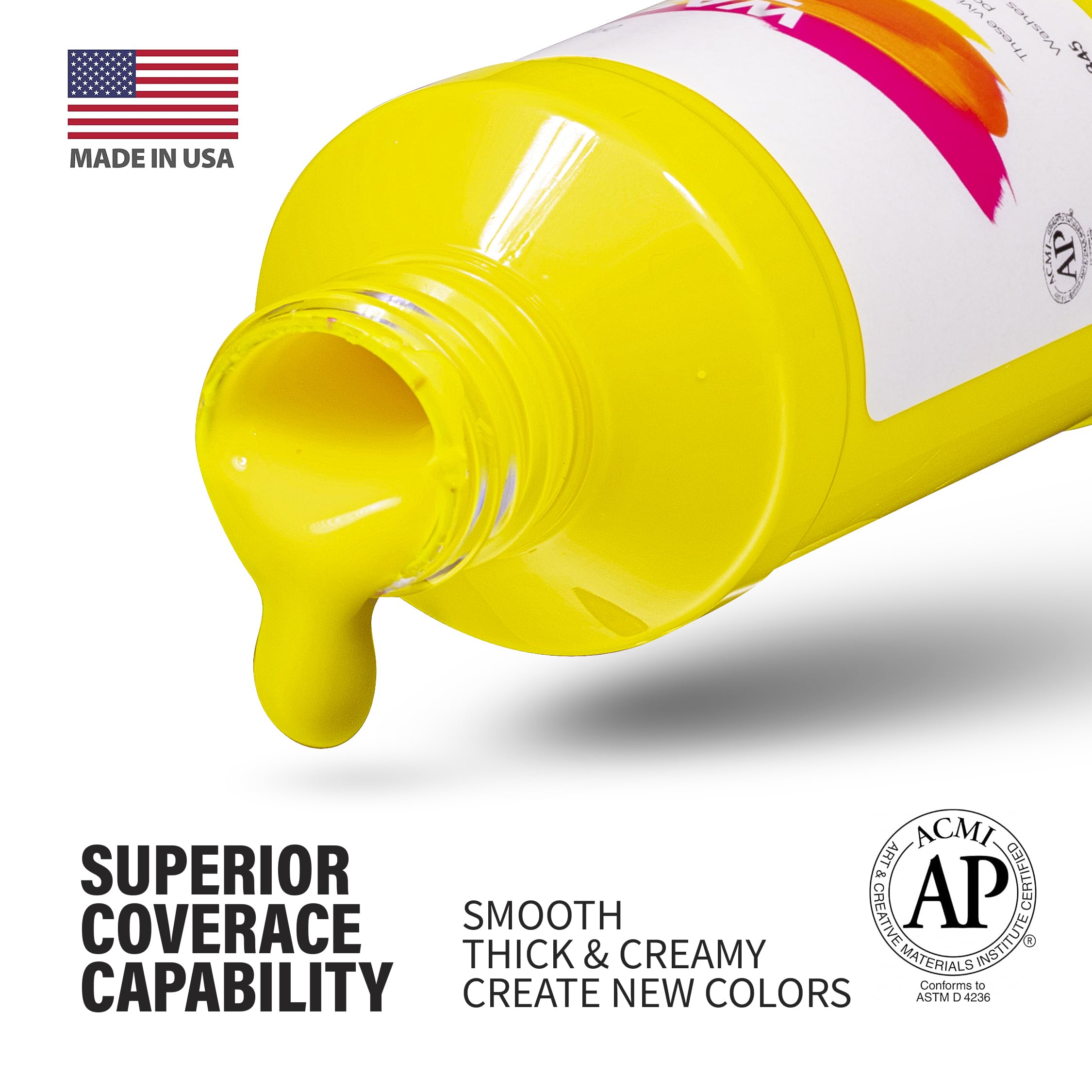 Positive Art washable tempera provides creamy, non-drip coverage