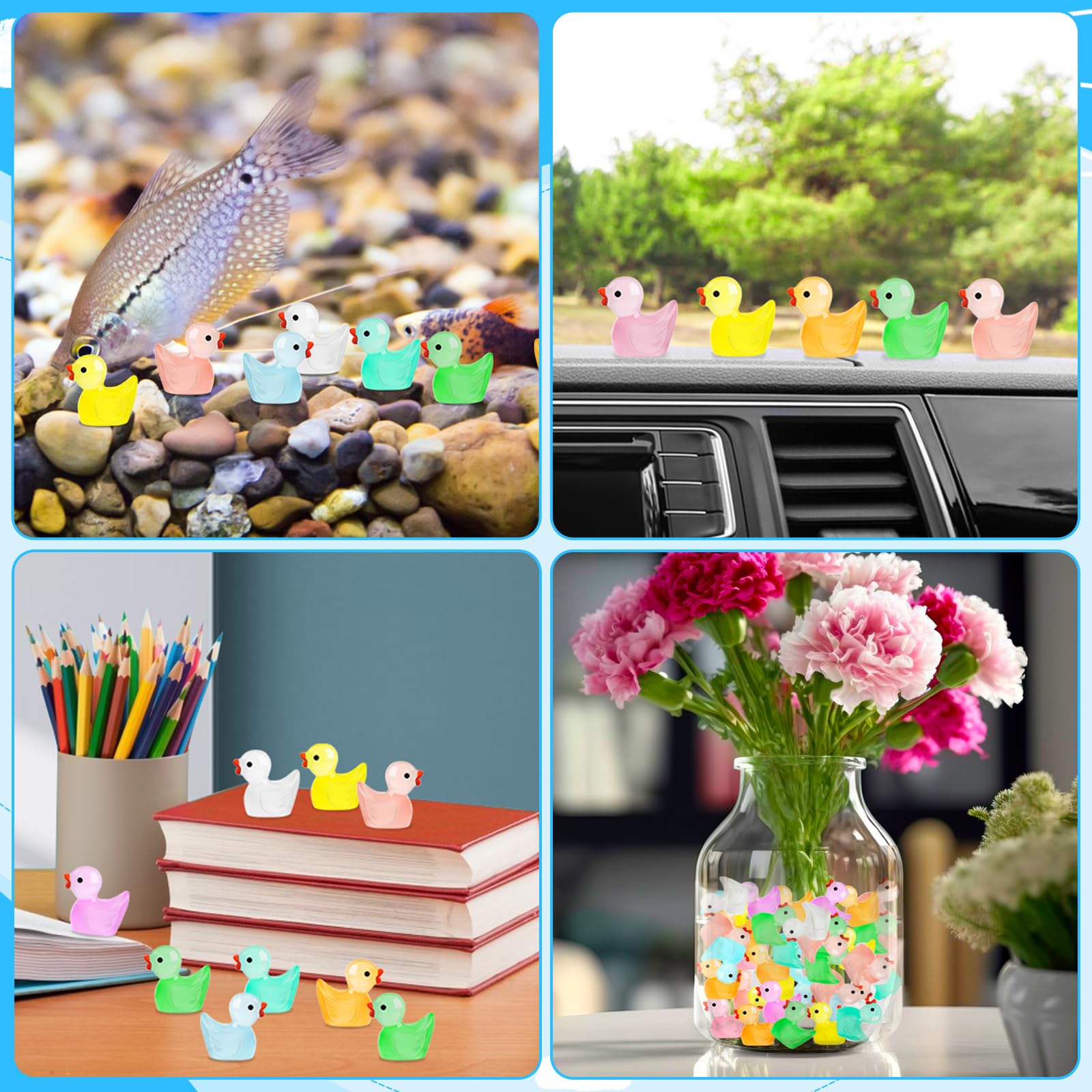 POSOUL tiny ducks used in DIY decor and fairy garden scenes