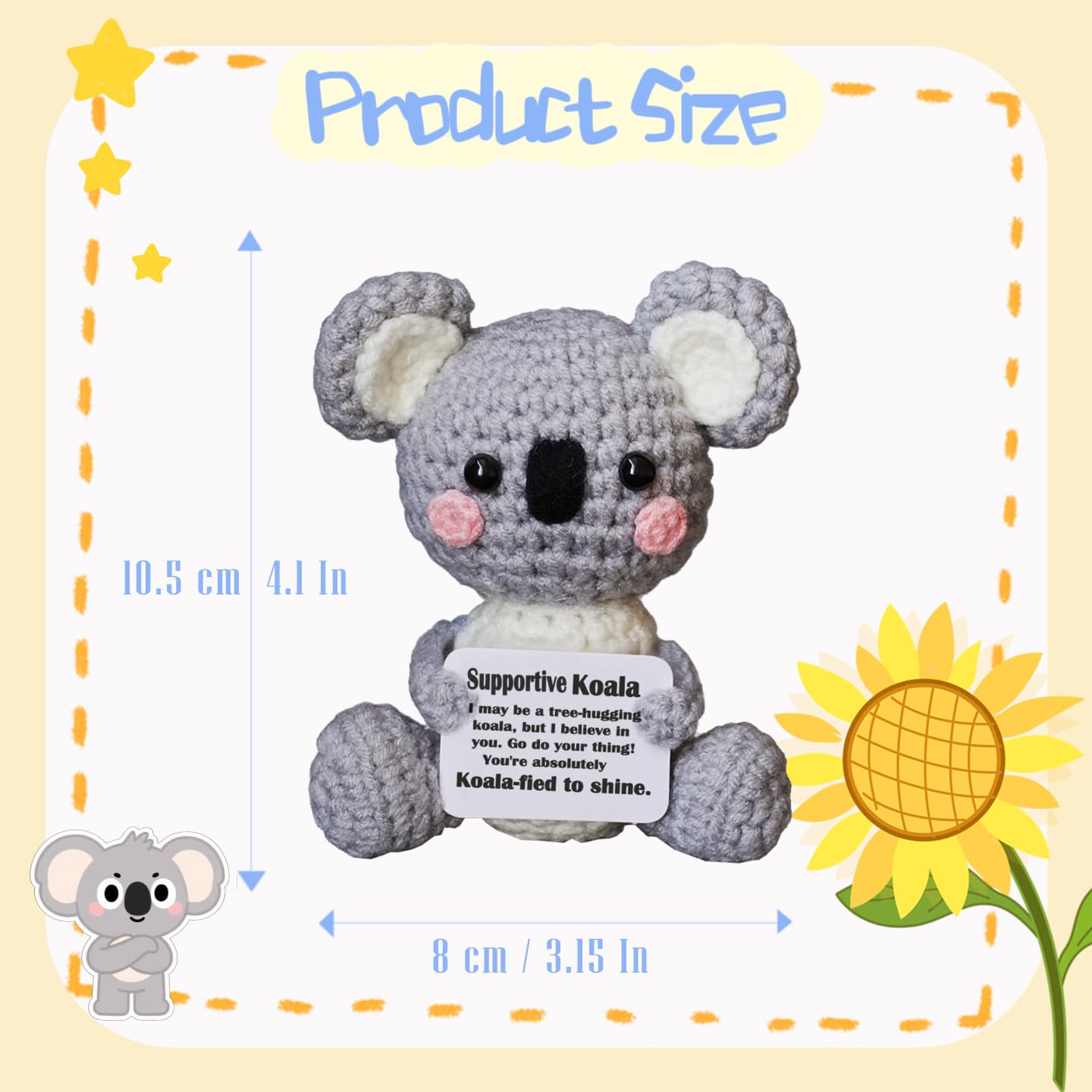 POSSHE pocket-size koala, easy to carry in bags or pockets.