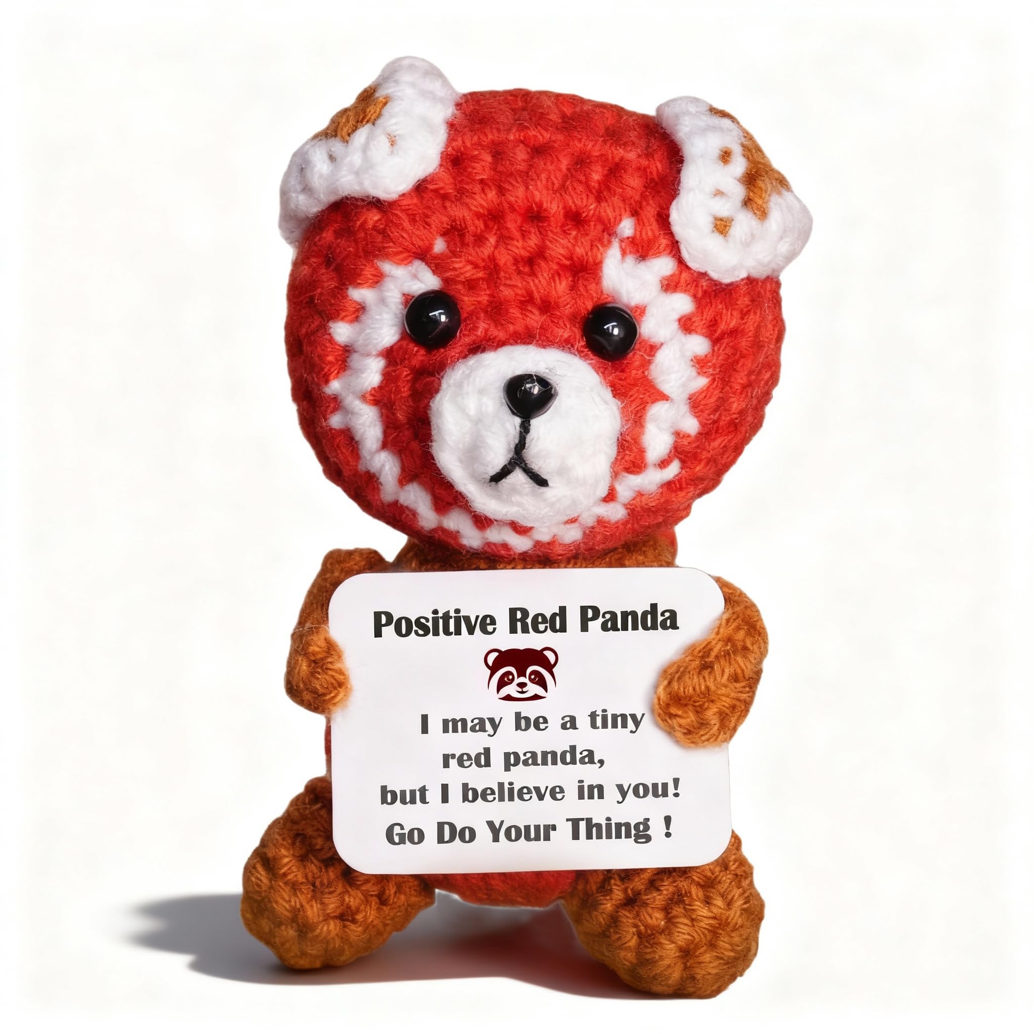 POSSHE Red Panda Happiness companion on a desk, a mood-lifting desk buddy
