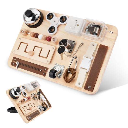 Potatomato Dementia Fidget Board presenting a 12-in-1 activity panel for calm engagement