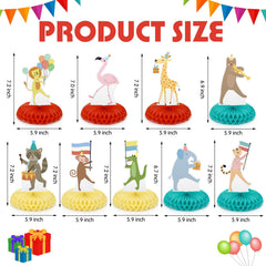 Potchen safari animal designs serve as whimsical focal points for baby showers.