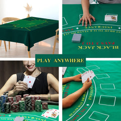 Wrinkle-free felt table cloth provides smooth card glide