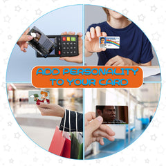 Pounchi easy-apply card stickers in action on a card