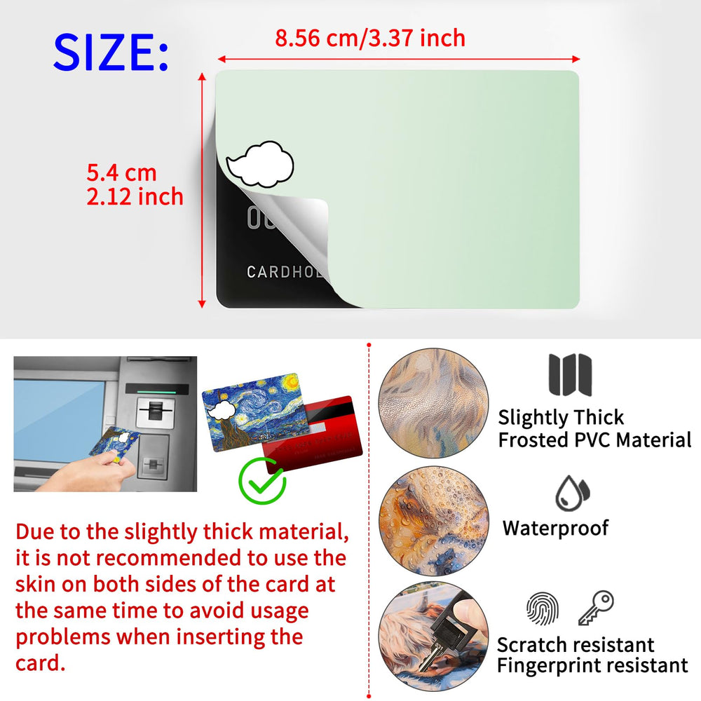 Pounchi full-coverage debit card skin protecting card surface