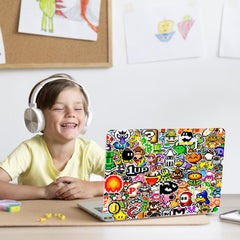 Pounchi laptop and skateboard decoration stickers—easy way to personalize gear.
