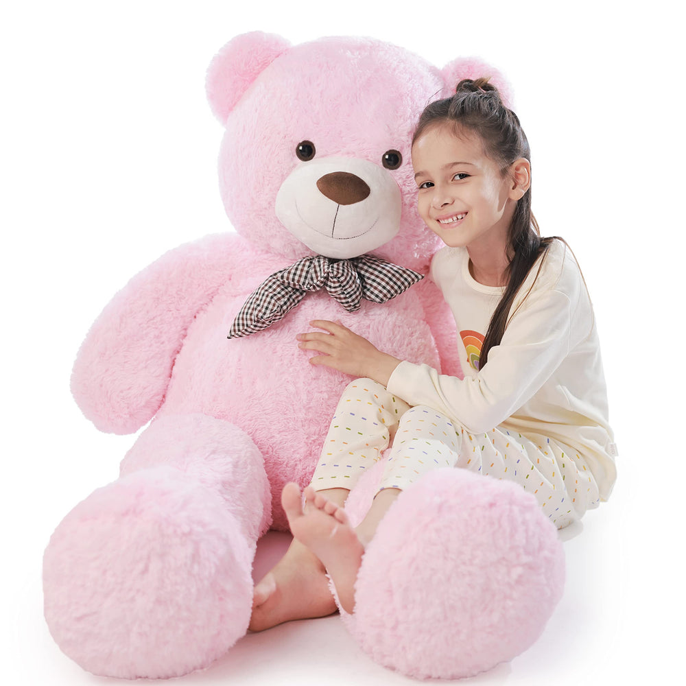 Poutmac big pink teddy bear 47 inches for comforting hugs and decorative appeal