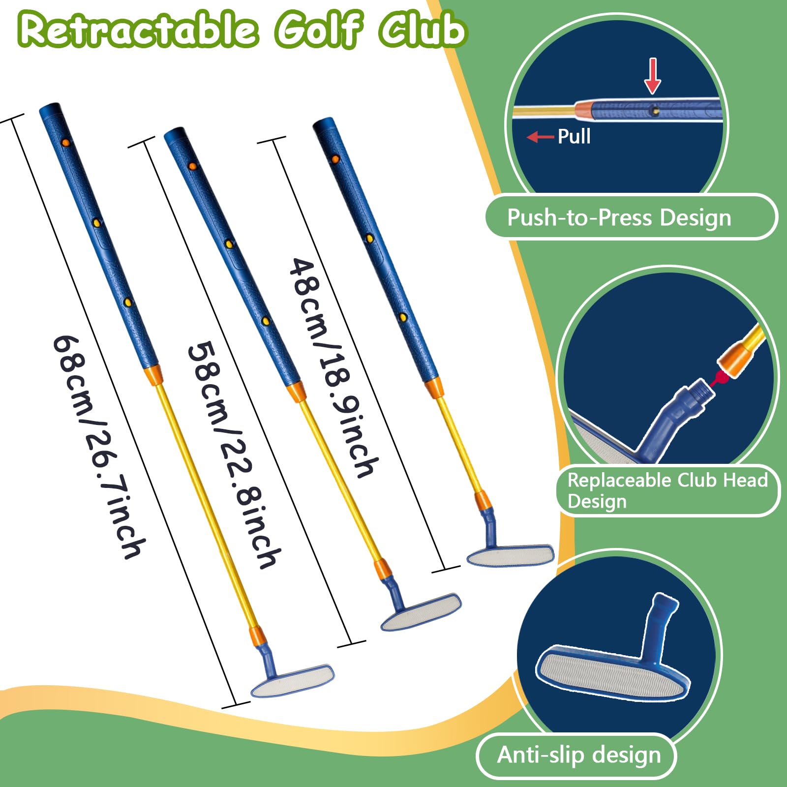 Powcava kids golf set in action with family-friendly play