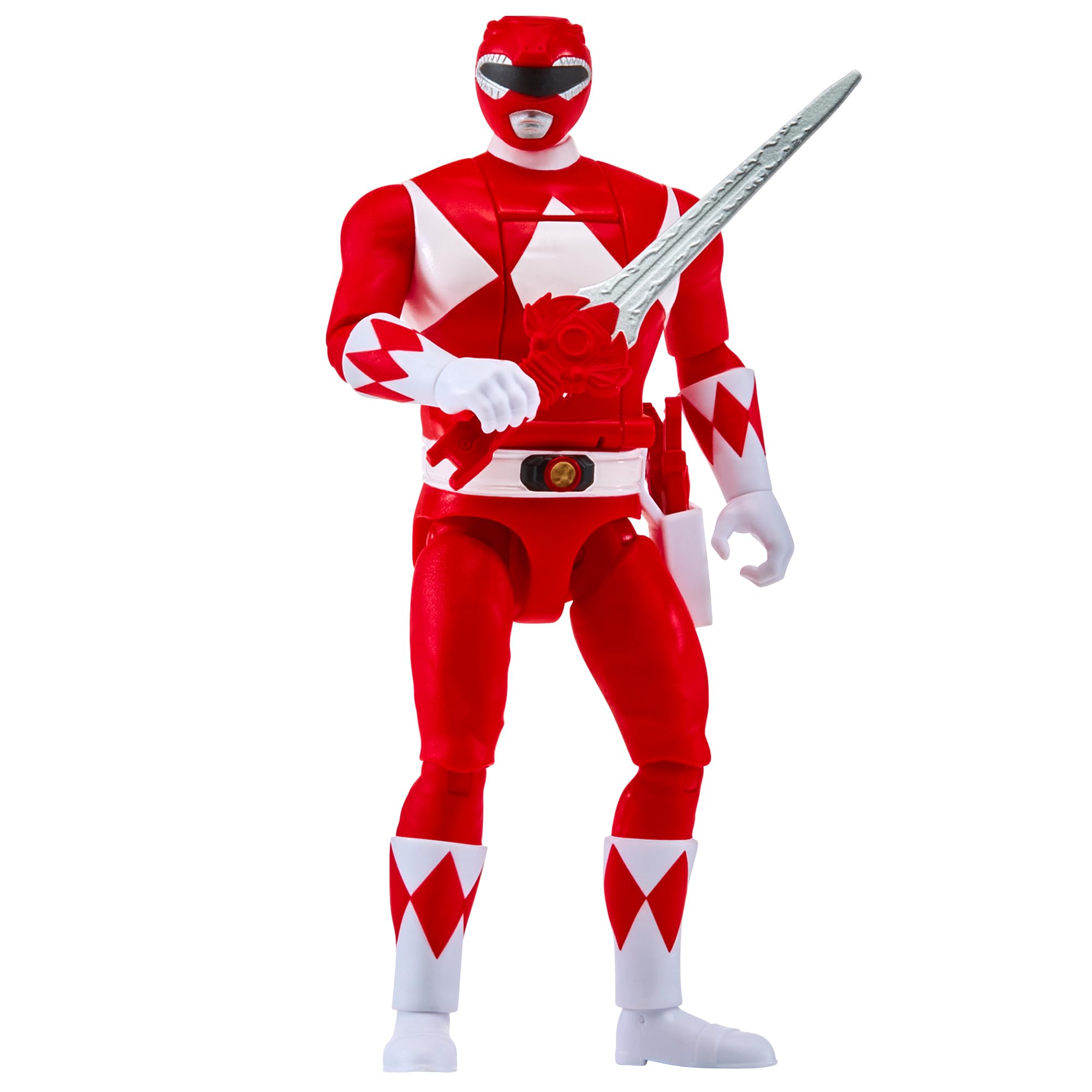 Power Rangers Auto-Morphin Red Ranger figure morphs for instant imaginative play.
