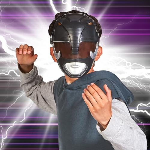 Power Rangers Black Ranger mask side view showing adjustable fit
