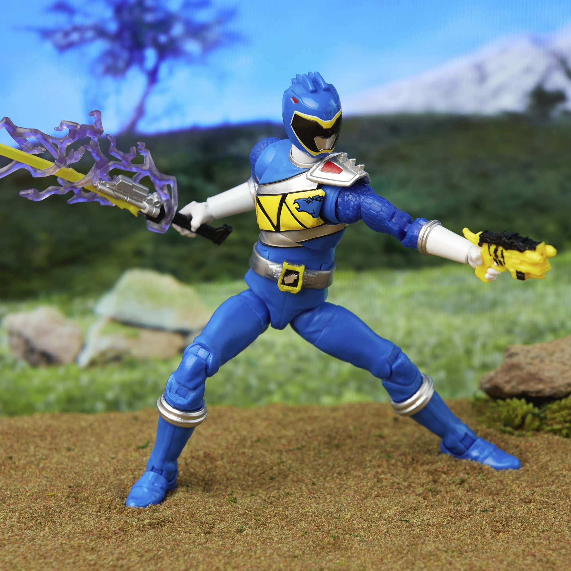 Power Rangers Dino Charge Blue Ranger 6-inch close-up deco with screen-accurate details