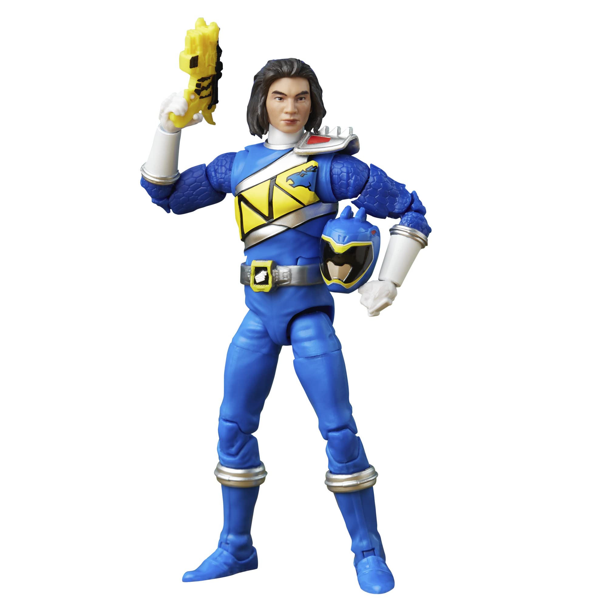 Power Rangers Dino Charge Blue Ranger 6-inch figure front view for display and poseable play