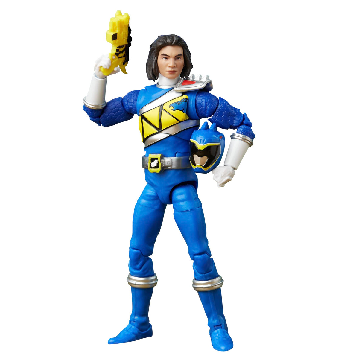 Power Rangers Dino Charge Blue Ranger 6-inch figure front view for display and poseable play