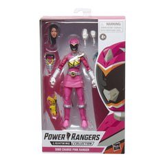 Power Rangers Dino Charge Pink Ranger helmet head included for alternate display.