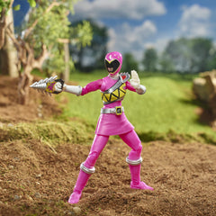 Power Rangers Dino Charge Pink Ranger Tricera Drill accessory for action-ready poses.
