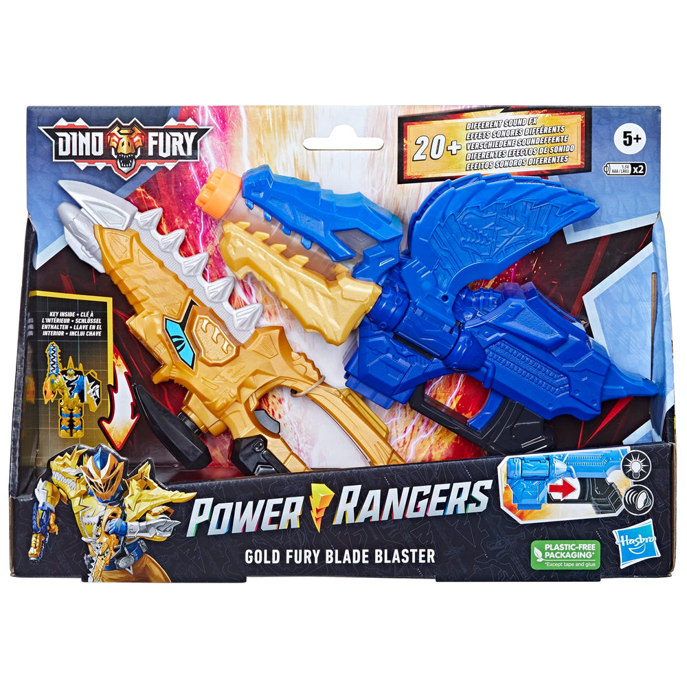 Gold Fury Blade Blaster combined pose highlighting three-in-one functionality.