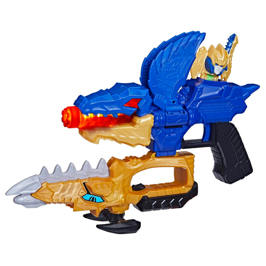 Power Rangers Dino Fury Gold Fury Blade close-up for epic roleplay battles.