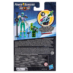 Power Rangers Dino Fury Green Ranger Cosmic Armor detail enhances collectible display.