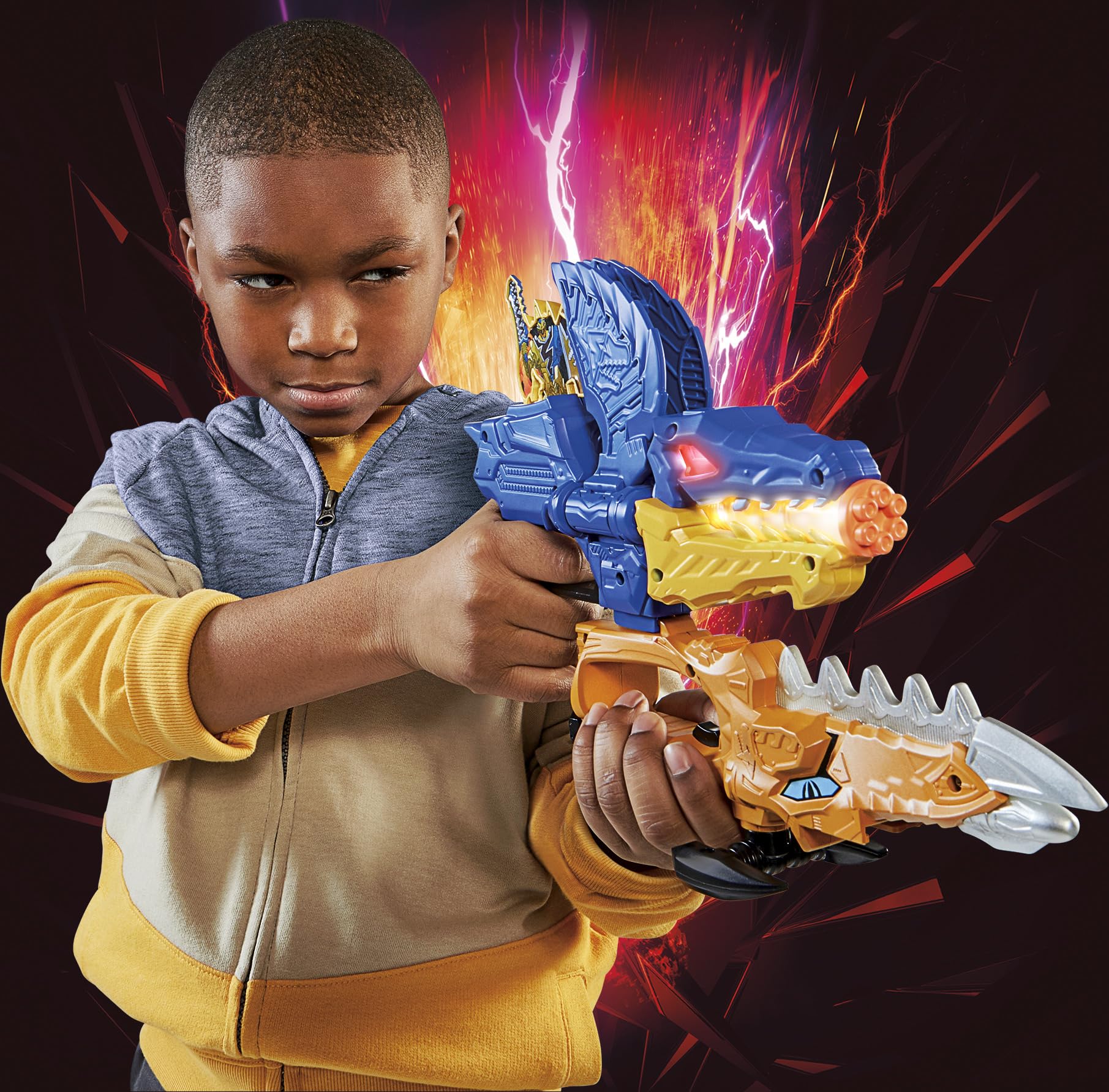 Morpher-ready toy key shown with compatible Dino Fury Morpher.