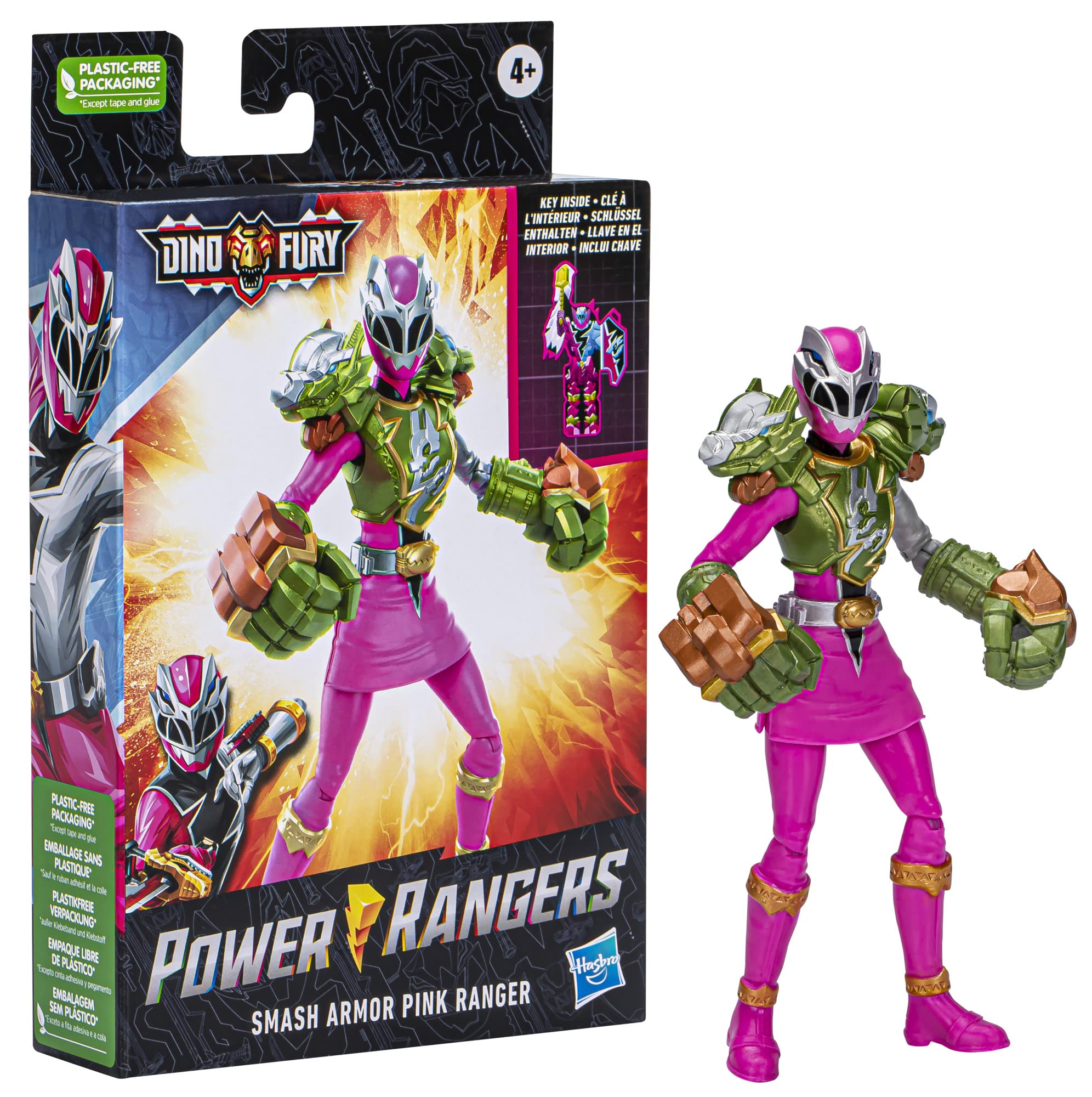 Power Rangers Dino Fury Smash Key accessory enhances pretend combat scenarios.