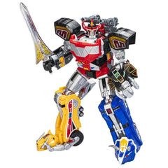 Power Rangers Dino Megazord assembly display with five Zords forming the iconic mecha for collectors.