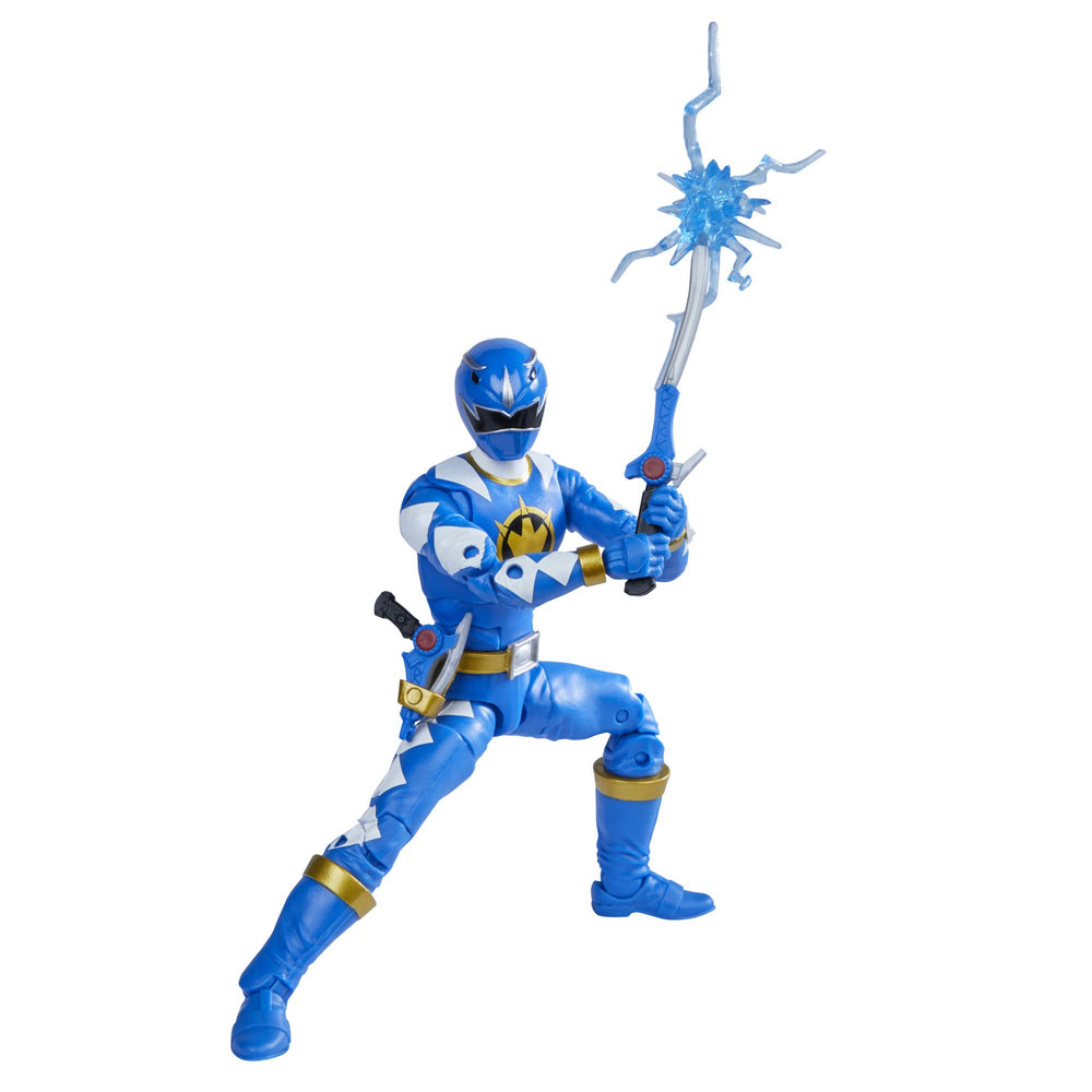 Tricera Shield adds dramatic battle-ready silhouette for the Blue Ranger.