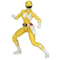 Power Rangers Legacy Mighty Morphin Yellow Ranger figure in 6.5-inch scale for display.