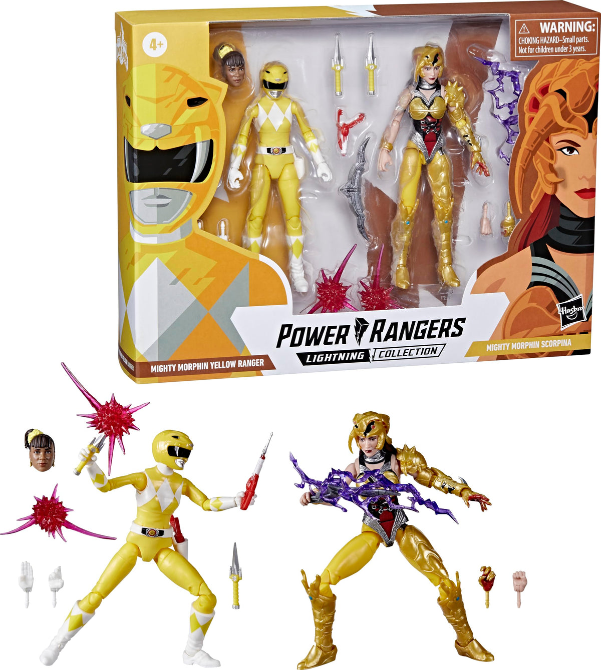 Power Rangers Lightning Collection Aisha and Scorpina front view for display.