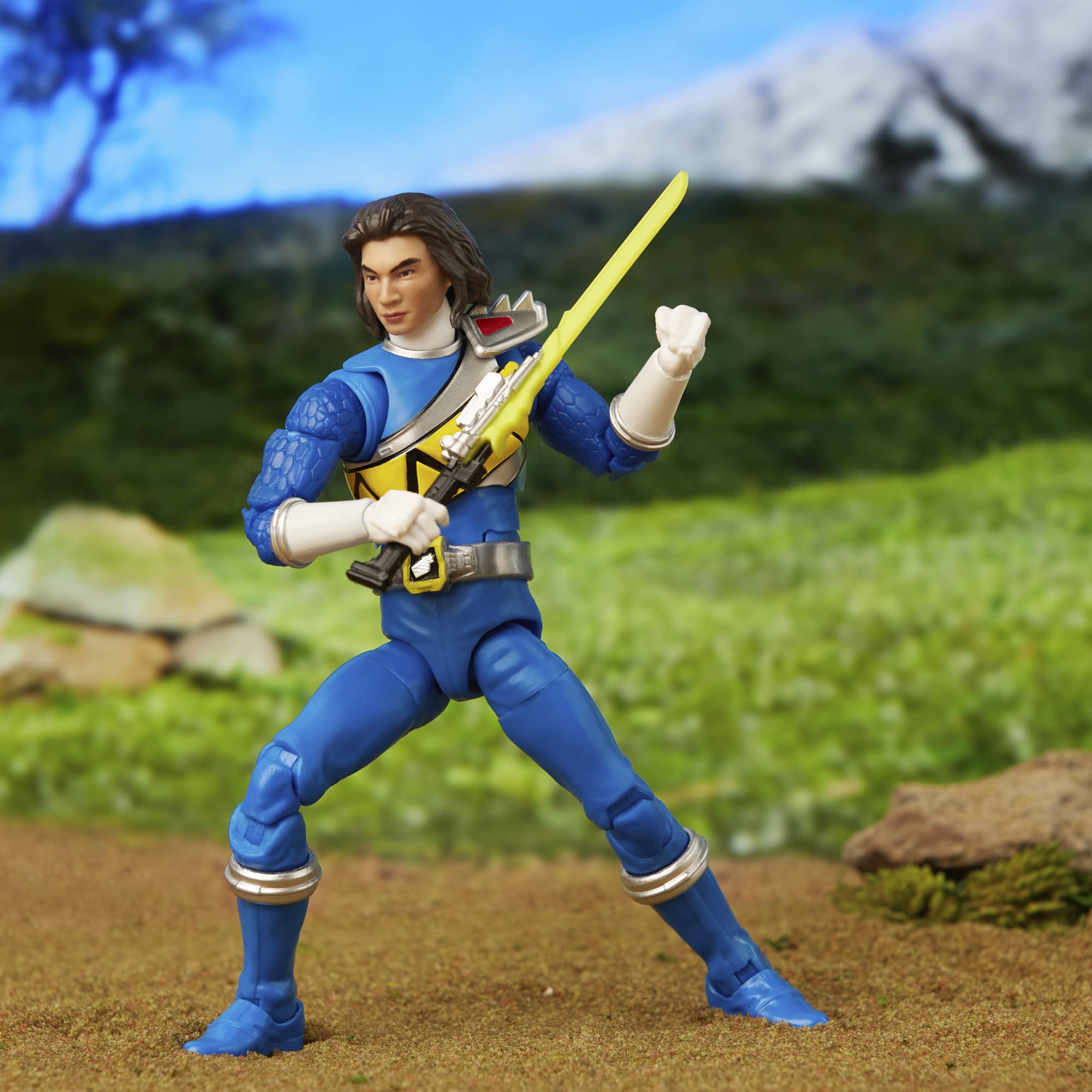 Power Rangers Lightning Collection Blue Ranger 6-inch armor texture close-up
