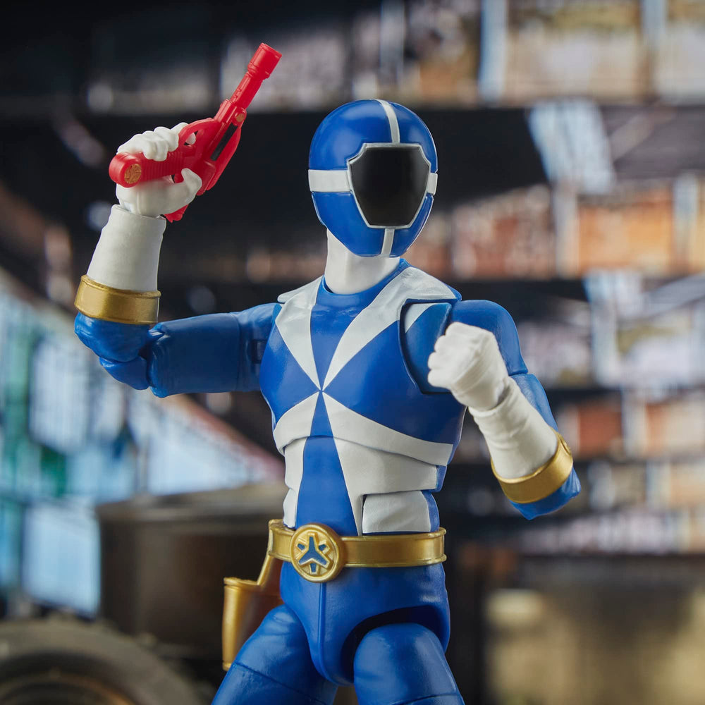 Power Rangers Lightning Collection Blue Ranger articulation enables varied poses