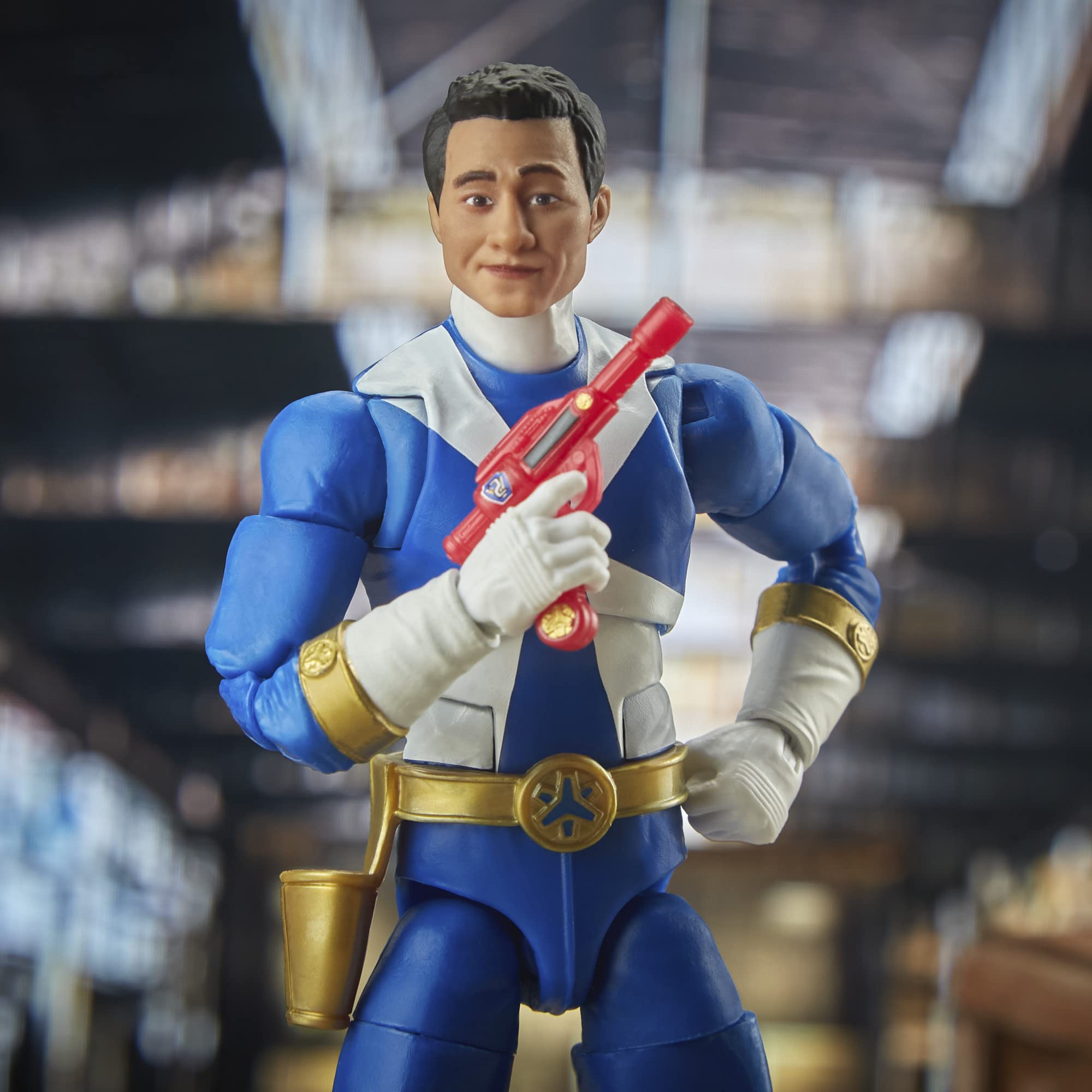 Power Rangers Lightning Collection Blue Ranger helmeted head swap option for display