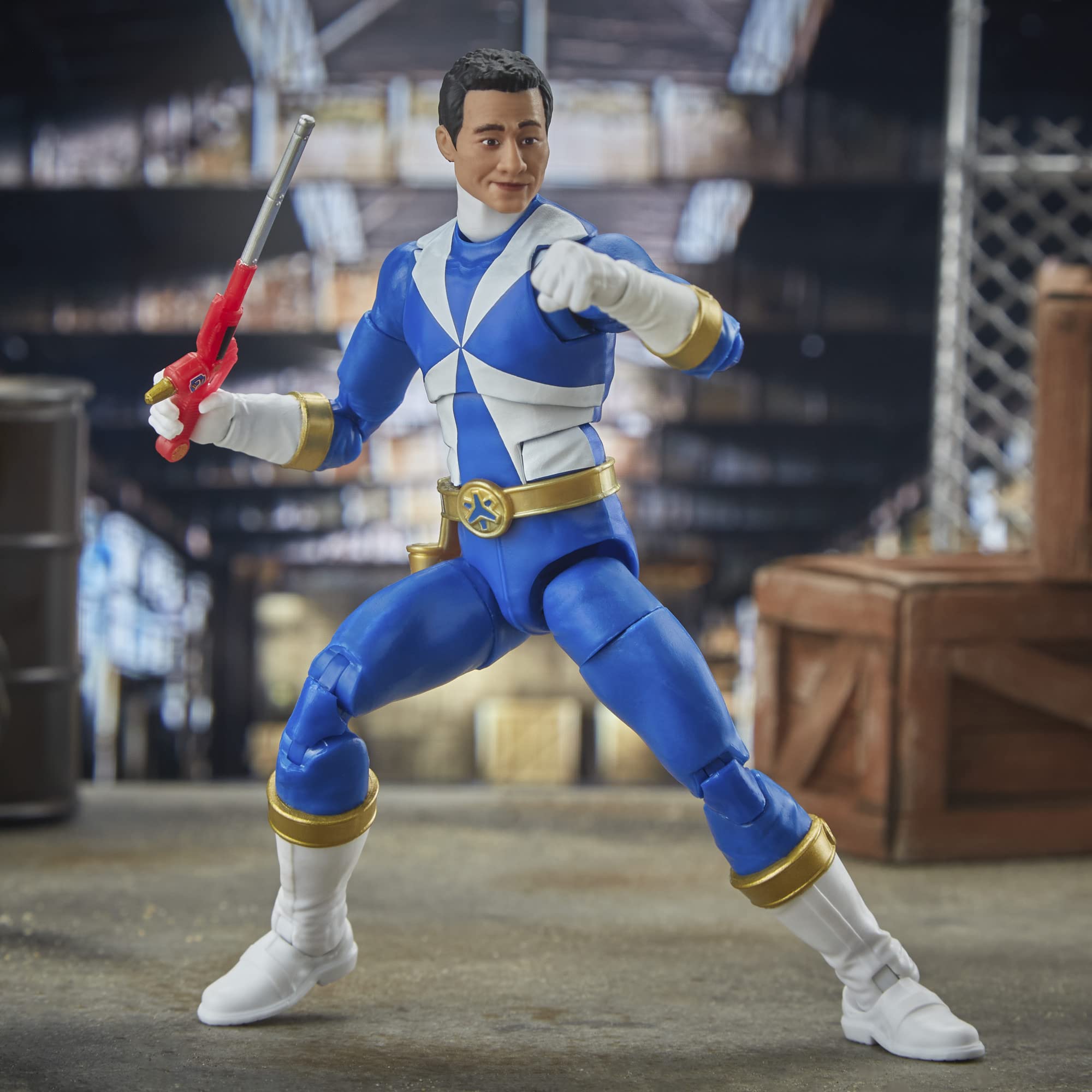 Power Rangers Lightning Collection Blue Ranger rescue blaster accessory included