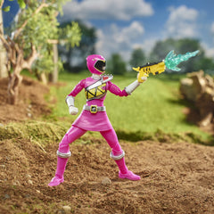 Power Rangers Lightning Collection Dino Charge Pink Ranger poseability in dynamic stance.