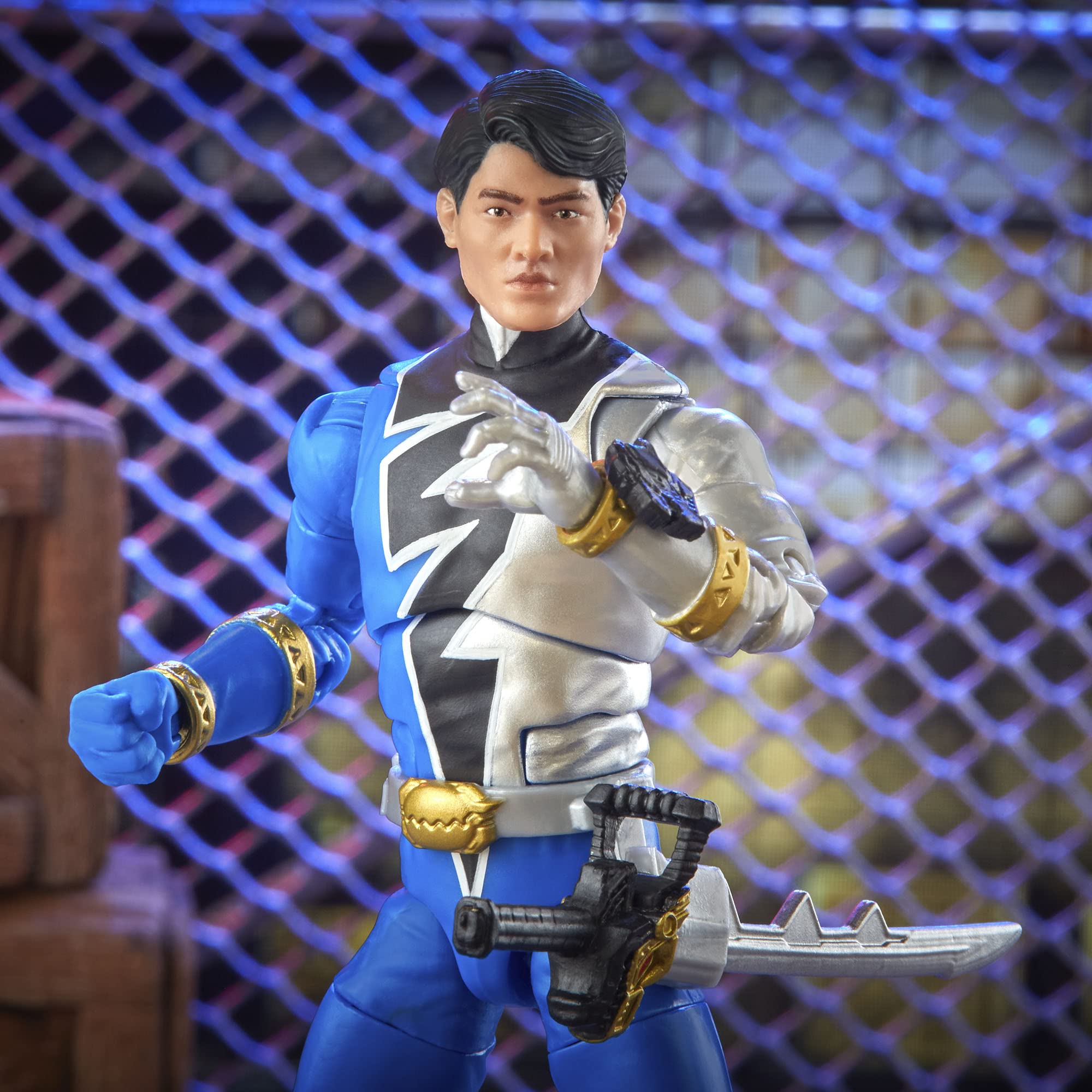 Power Rangers Lightning Collection Dino Fury Blue Ranger blast effect for dramatic scenes