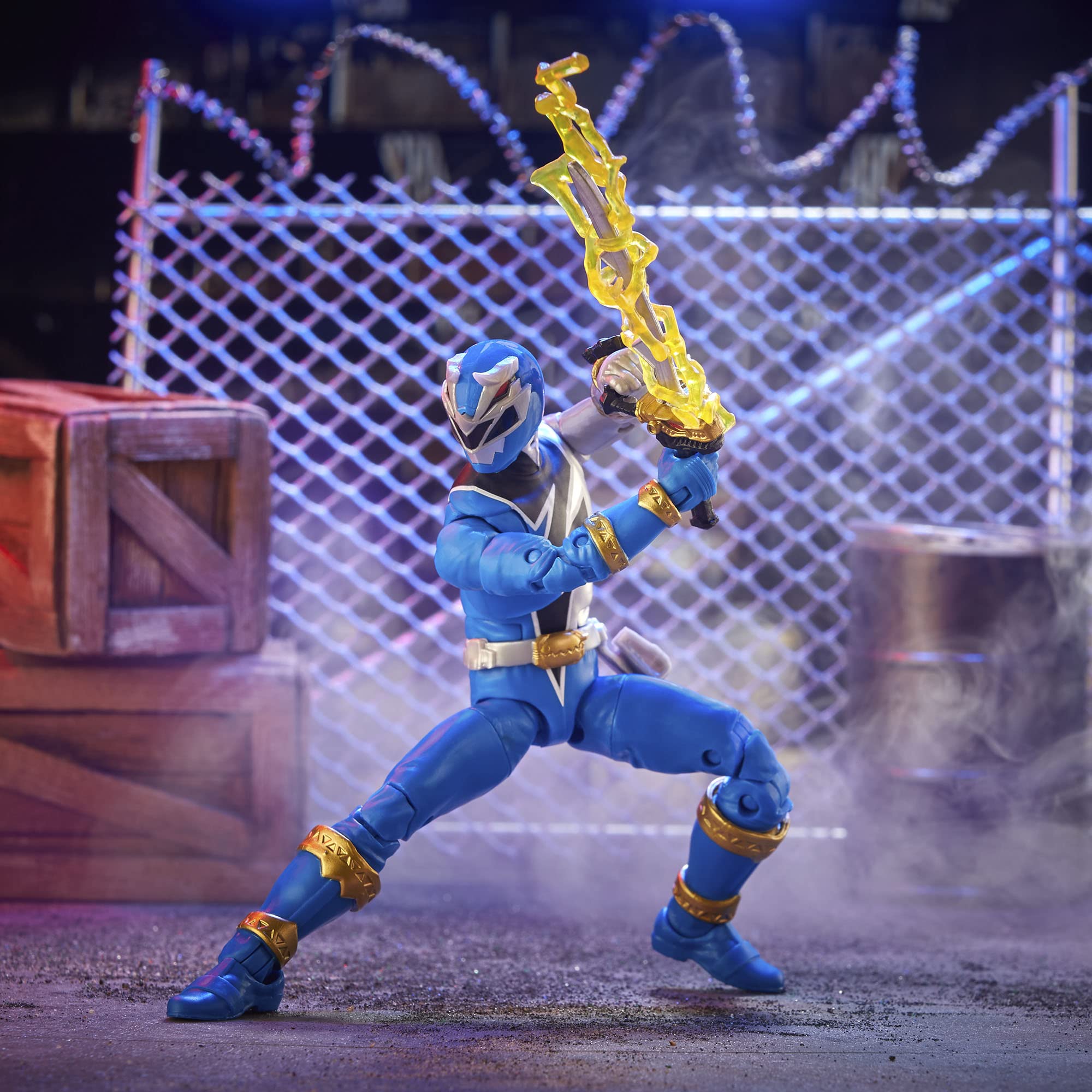 Power Rangers Lightning Collection Dino Fury Blue Ranger packaging side view display