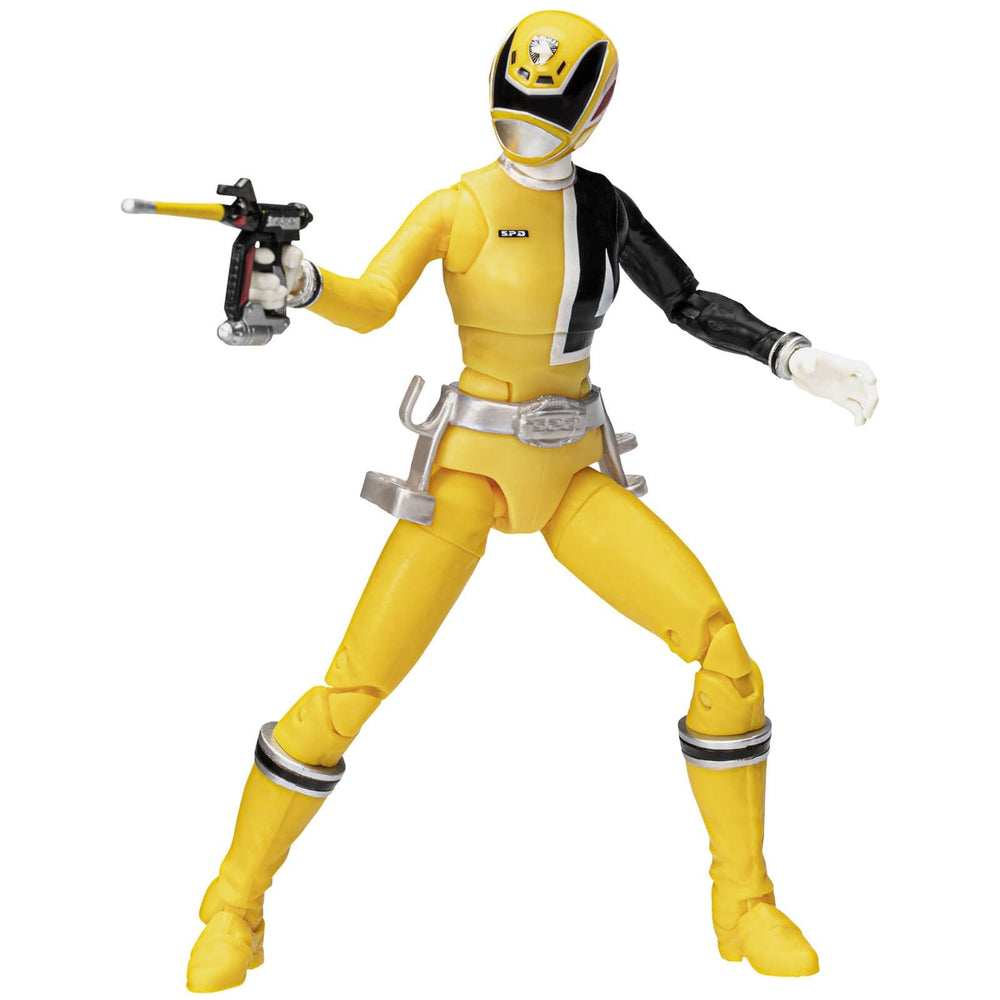 Power Rangers Lightning Collection S.P.D. Yellow Ranger 6-inch figure, front view for display and collection.
