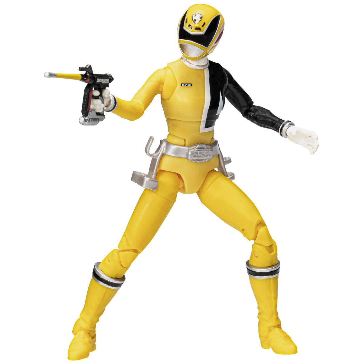 Power Rangers Lightning Collection S.P.D. Yellow Ranger 6-inch figure, front view for display and collection.