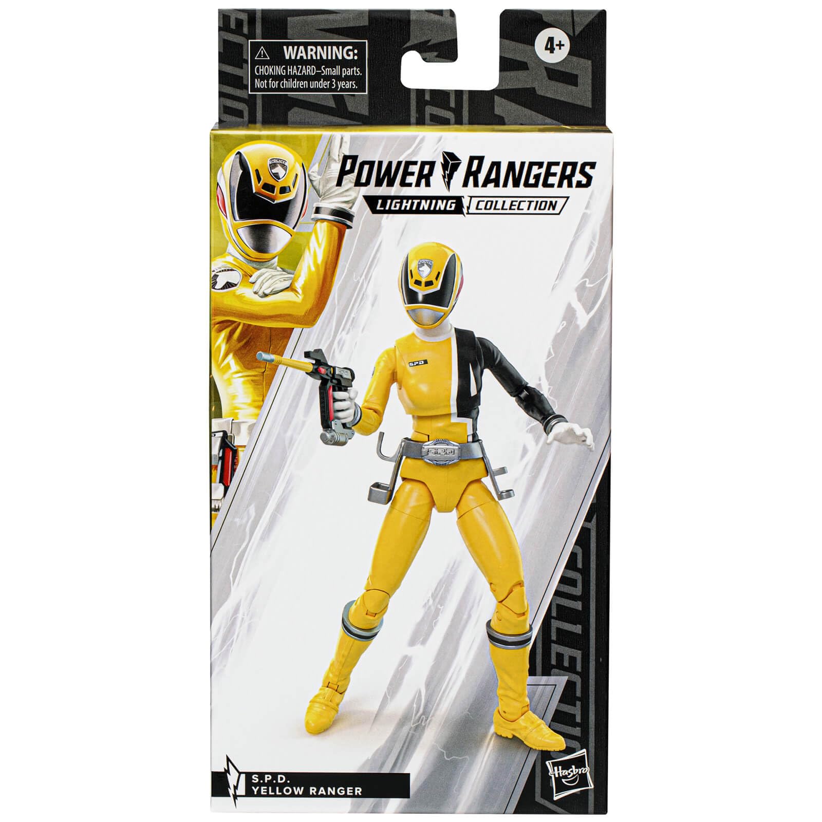 Power Rangers Lightning Collection S.P.D. Yellow Ranger figure with stand enables stable dynamic poses.