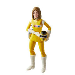 Power Rangers Lightning Collection Space Yellow Ranger front view figure for dynamic display.