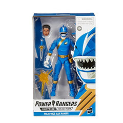 Power Rangers Lightning Collection Blue Ranger helmet and unhelmet heads for display options