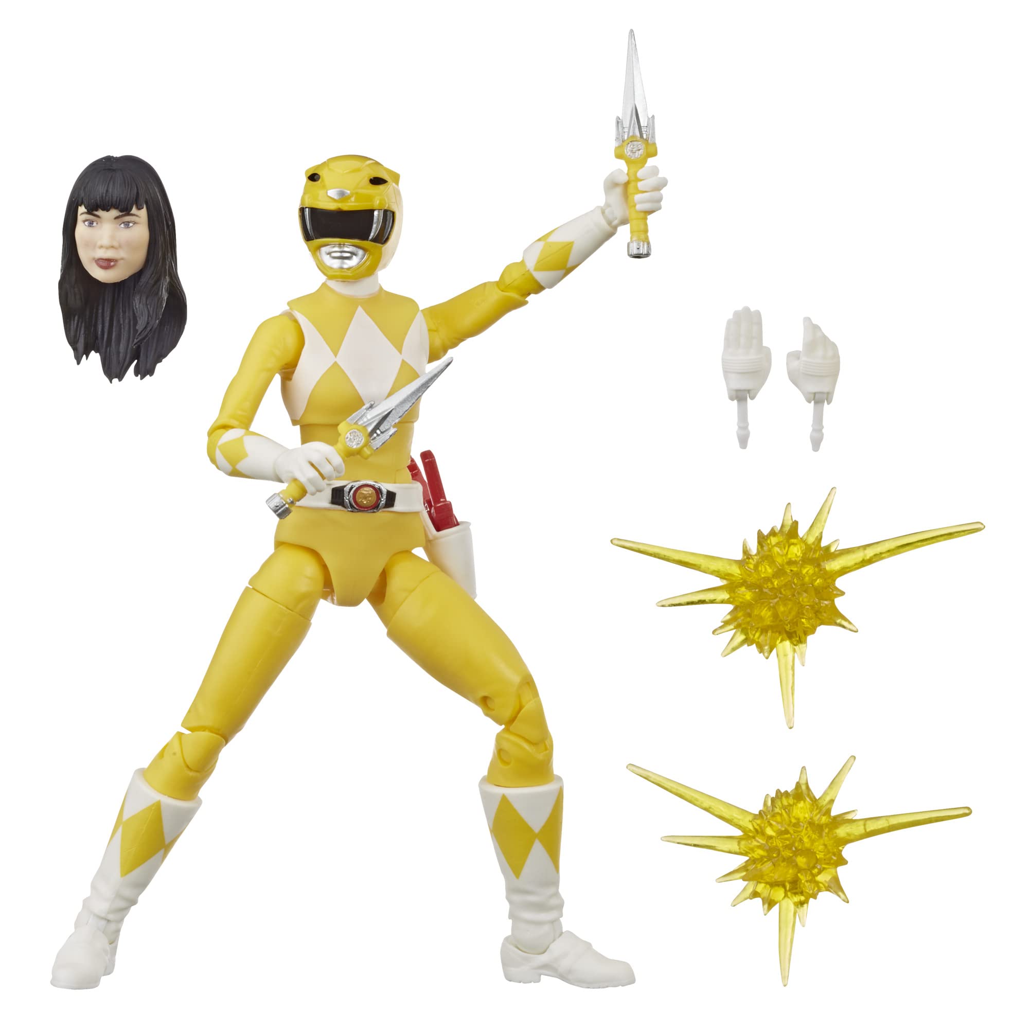 Power Rangers Lightning Collection Yellow Ranger front view figure for display and collection