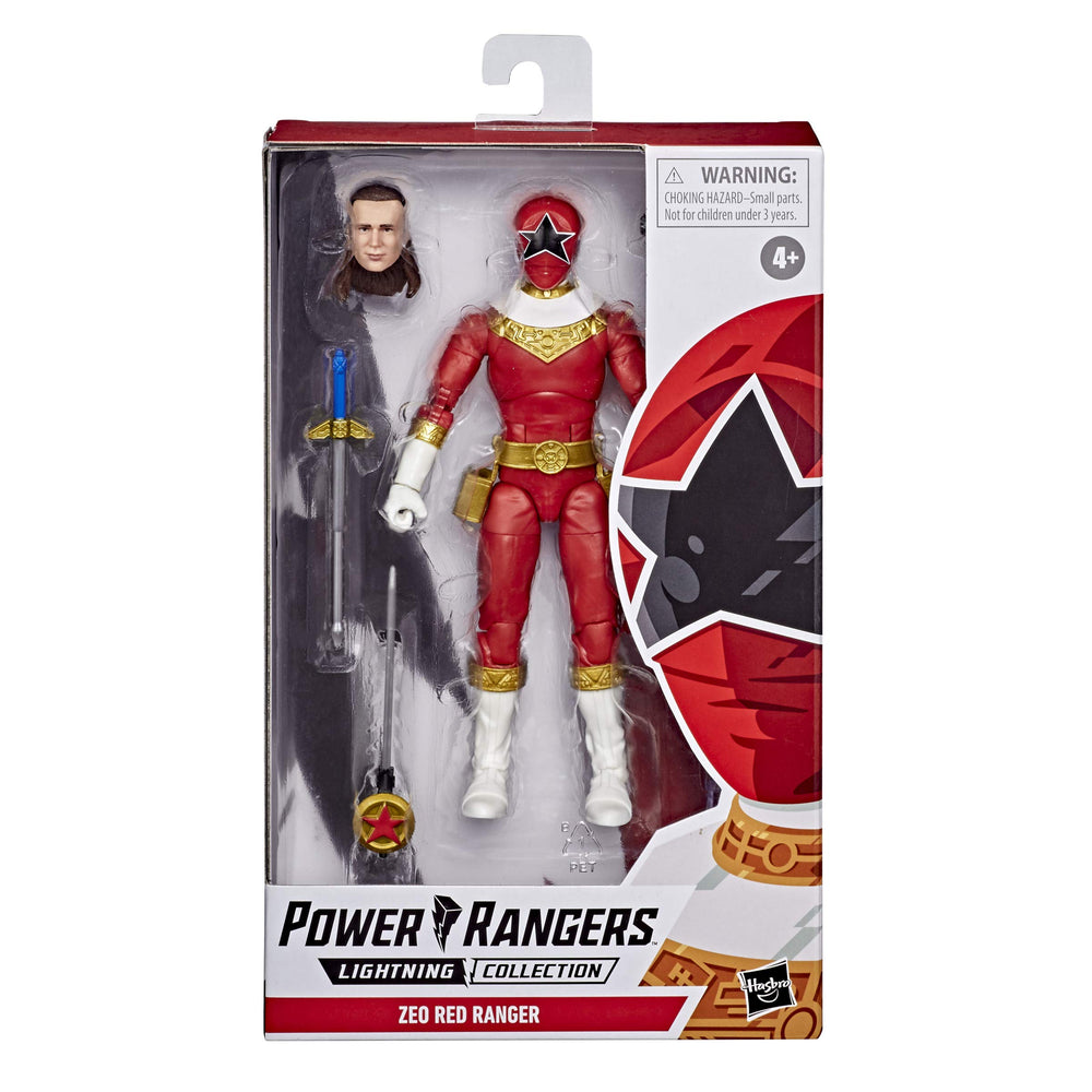Power Rangers Lightning Collection Zeo Red Ranger figure articulation points enable dynamic posing.