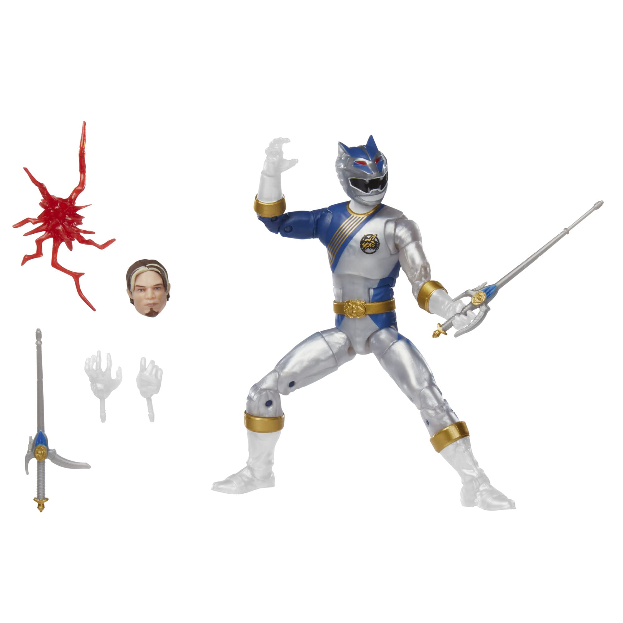 Power Rangers Lunar Wolf Ranger figure, 6-inch scale, ready for display with premium paint.