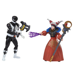 Power Rangers Mighty Morphin Auto-Morphin Black Ranger figure front view ready for action