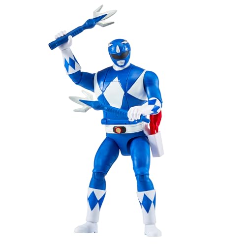 Power Rangers Mighty Morphin Blue Ranger articulation for authentic posing