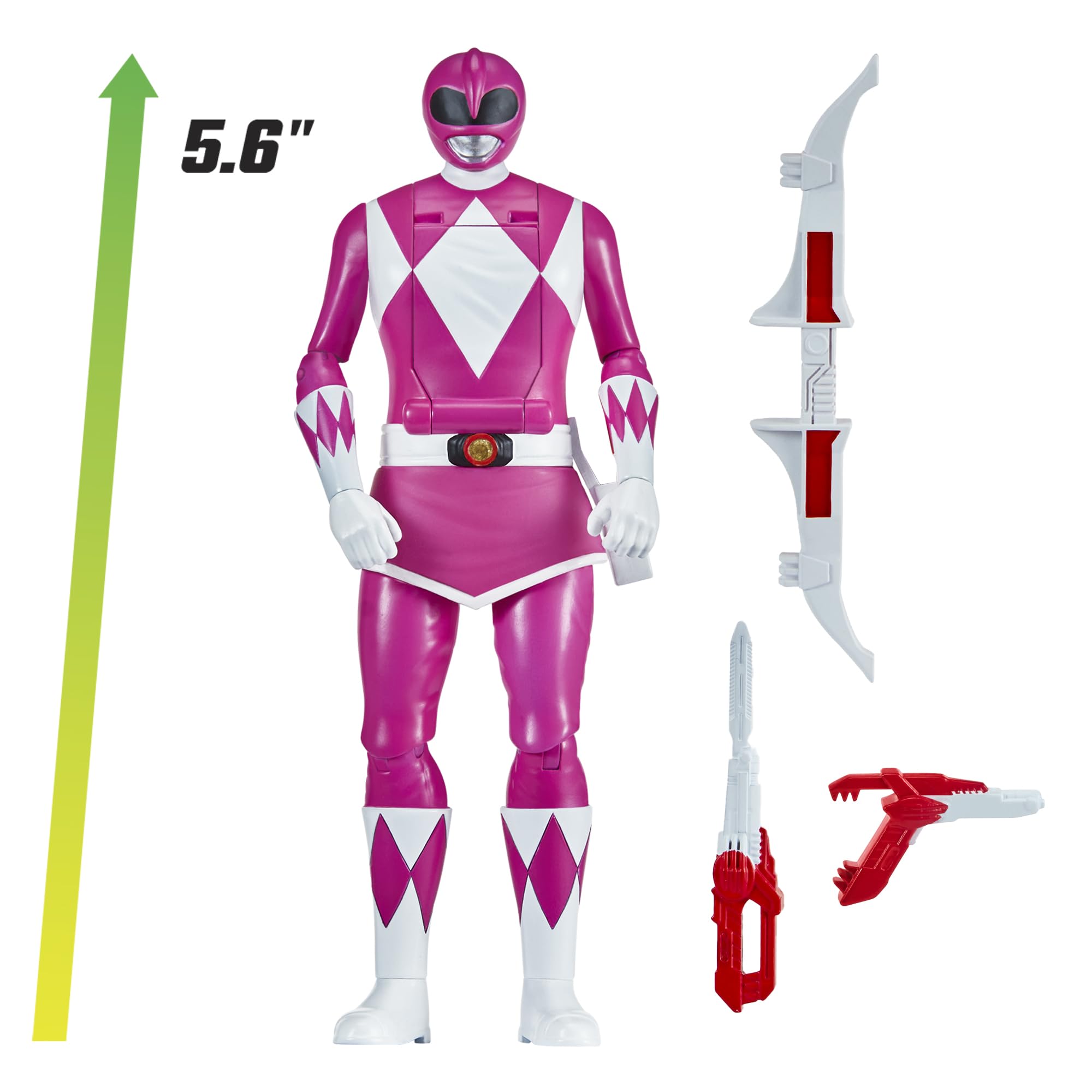 Power Rangers Mighty Morphin Re-Ignition packaging-ready Pink Ranger display suitable for shelves.