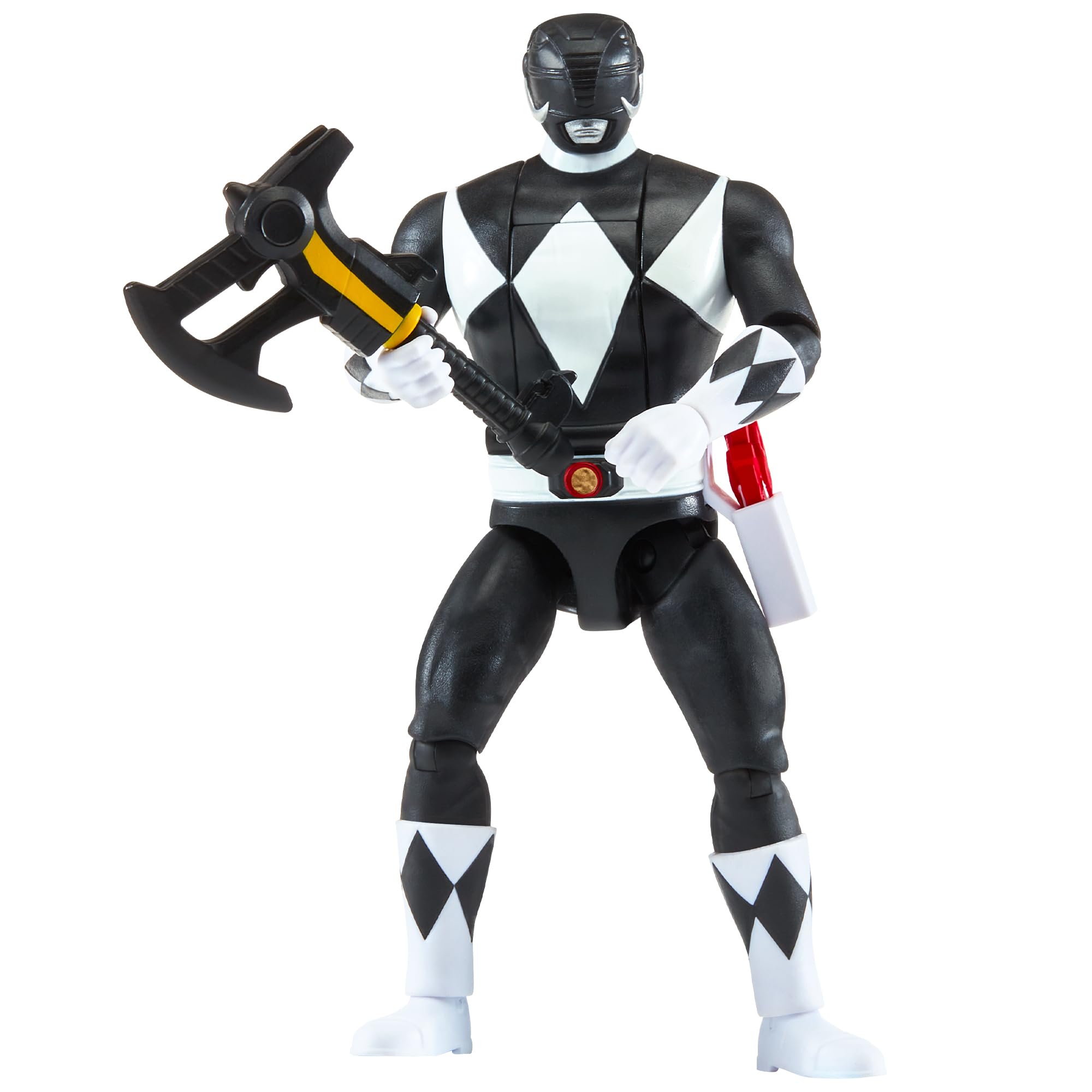 Power Rangers Mighty Morphin Re-Ignition Zack figure front pose, authentic detail for collectors