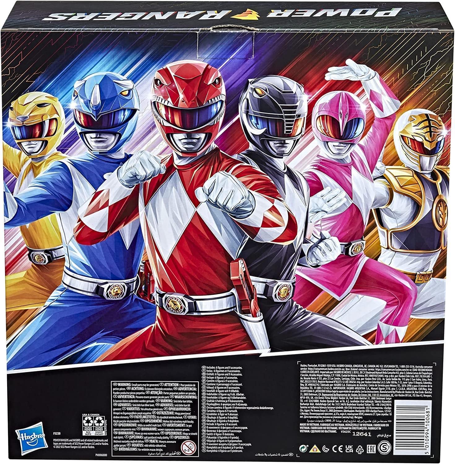 Power Rangers Mighty Morphin 6-pack display shot – showcases all six figures for display and gifting.