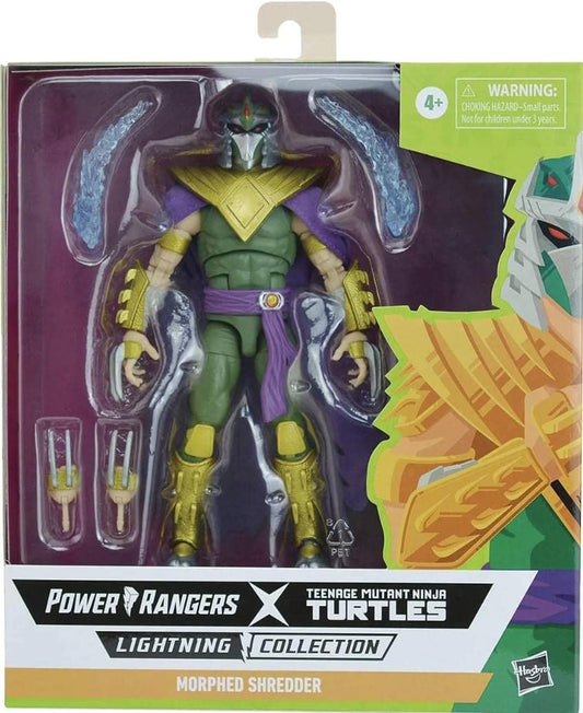 Power Rangers MMPR TMNT Green Ranger Shredder deluxe figure in dynamic pose for action photography.