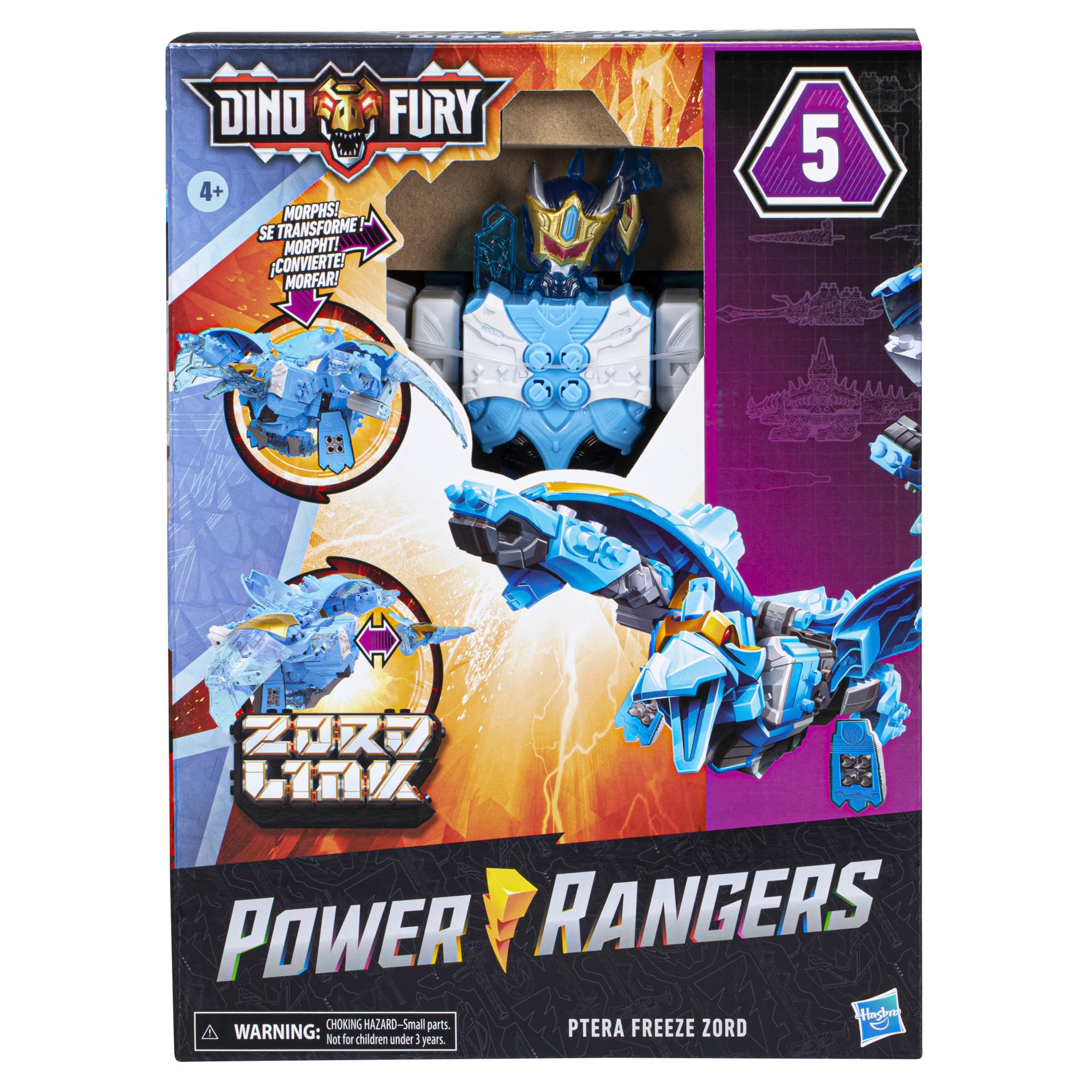 Ptera Freeze Zord morphs between Pterodactyl and Egg Mode for play